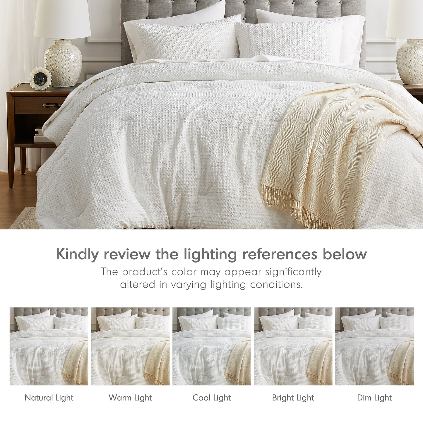Mina Waffle Weave Textured Comforter Set