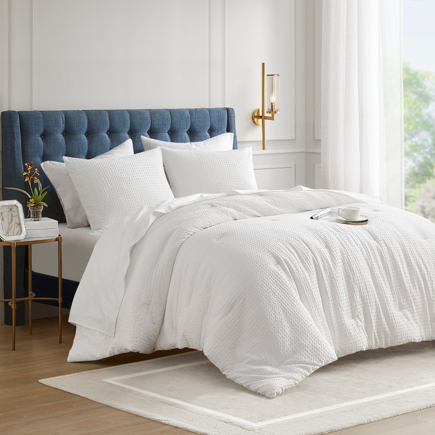 Mina Waffle Weave Textured Comforter Set