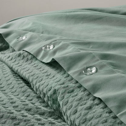 Mina Waffle Weave Textured Duvet Cover Set