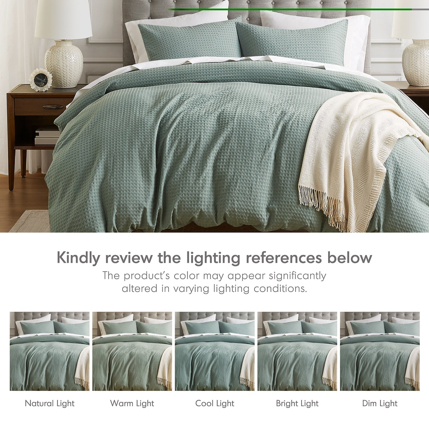 Mina Waffle Weave Textured Duvet Cover Set