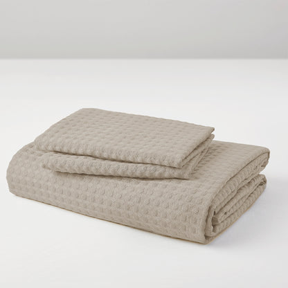 Mina Waffle Weave Textured Duvet Cover Set