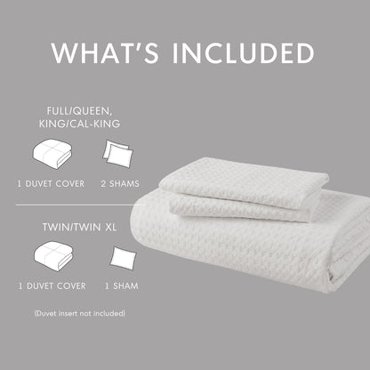 Mina Waffle Weave Textured Duvet Cover Set