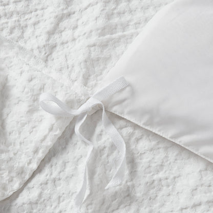 Mina Waffle Weave Textured Duvet Cover Set