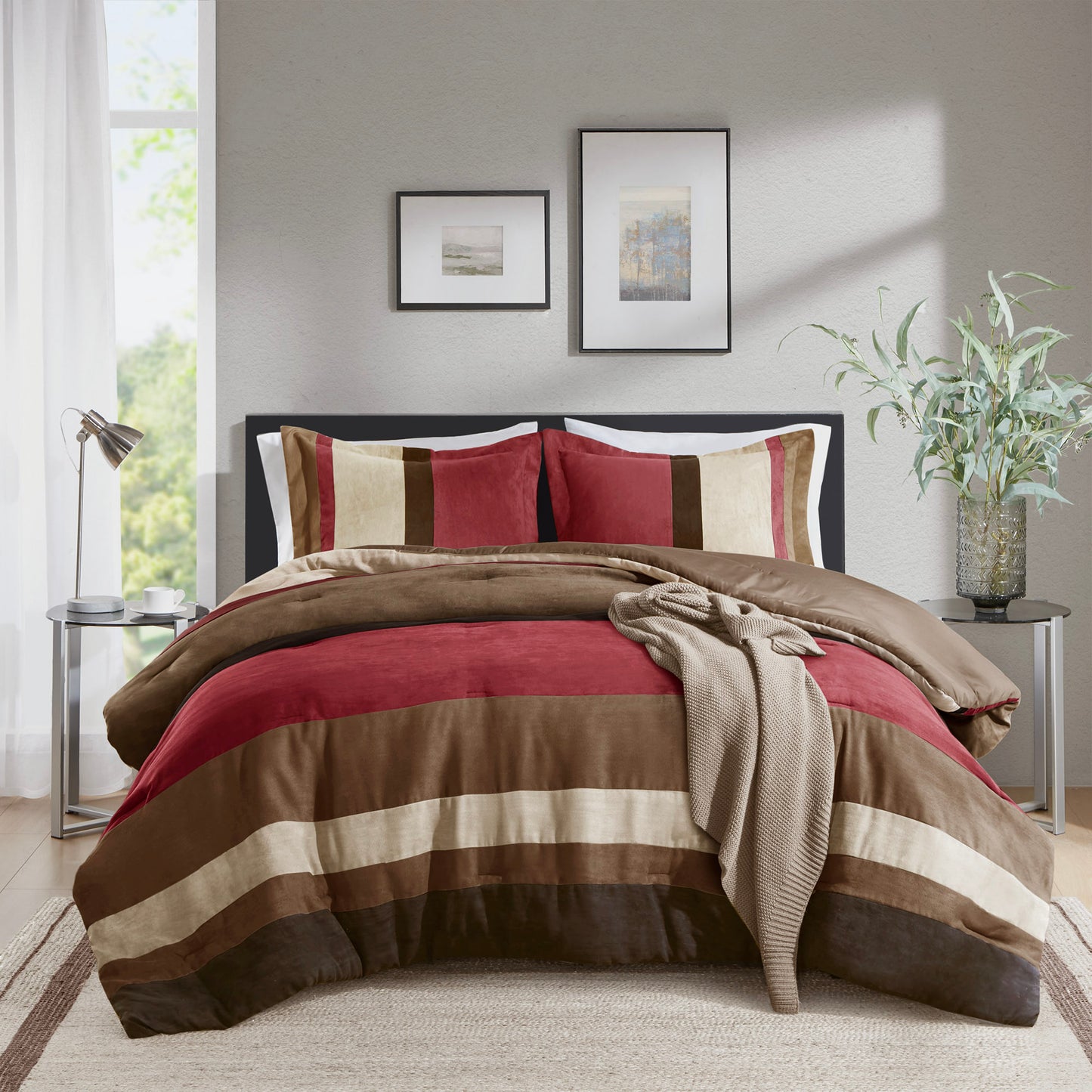 Comfort Spaces Pieced Faux Suede Comforter Set