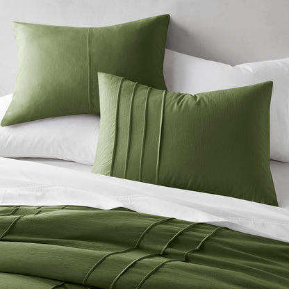 Comfort Spaces Soft Washed Pleated Comforter Set