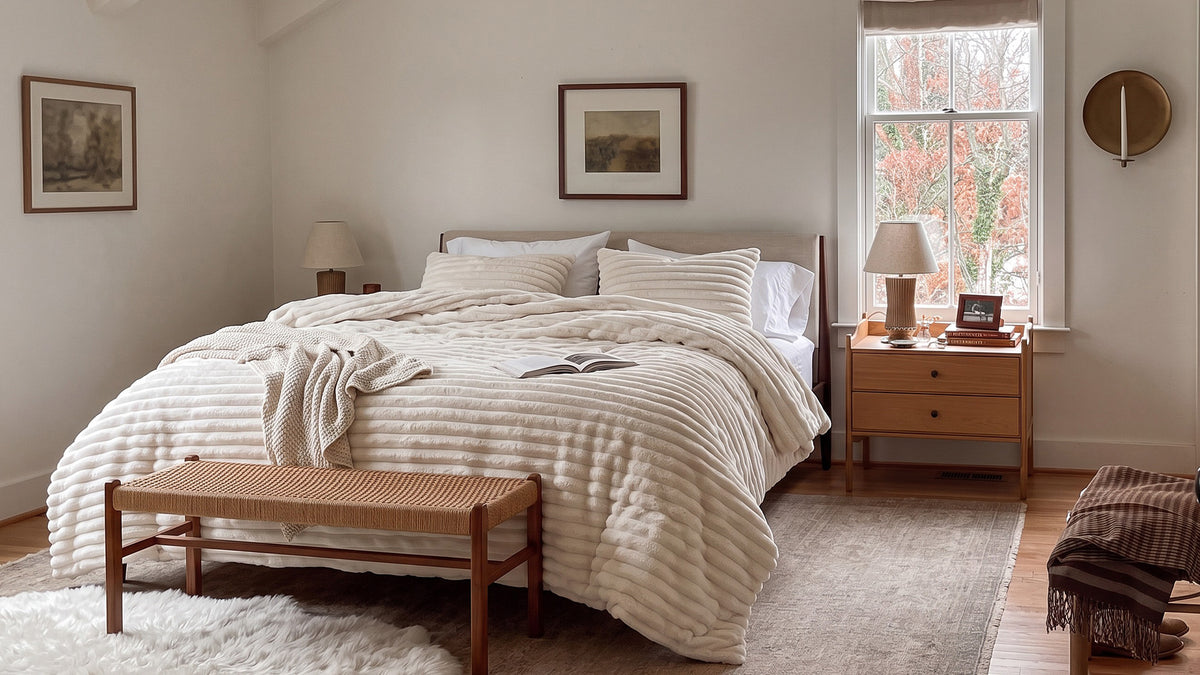 Avril Fluffy Ribbed Plush Comforter Set. Links to All Products.
