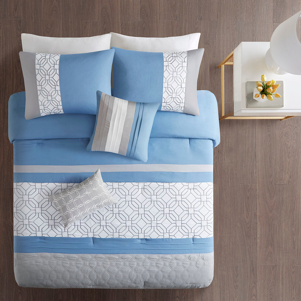 Donnell Embroidered 5 Piece Comforter Set