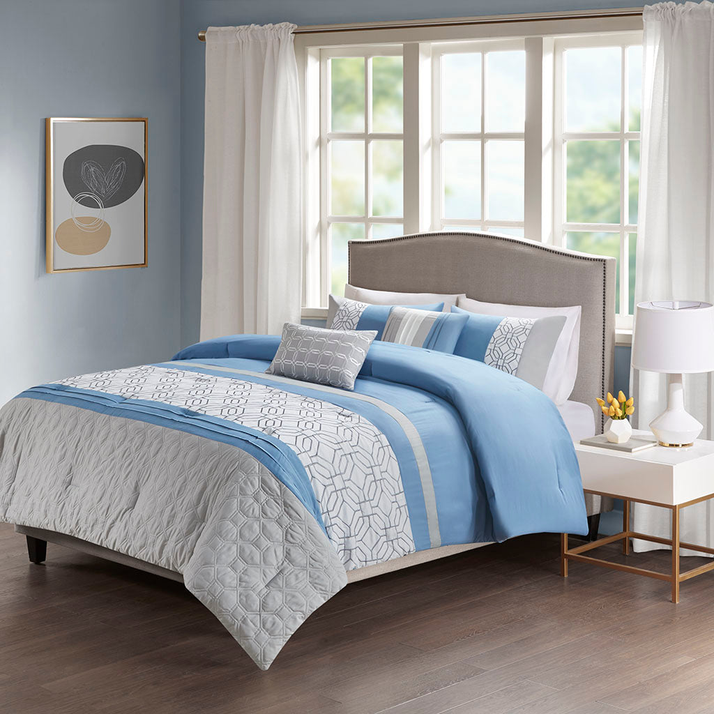Donnell Embroidered 5 Piece Comforter Set