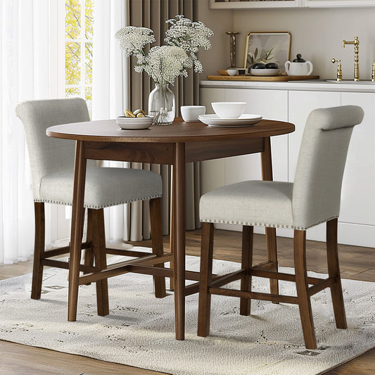 Aubrey Upholstered Counter Stool with Nailhead Trim Set of 2