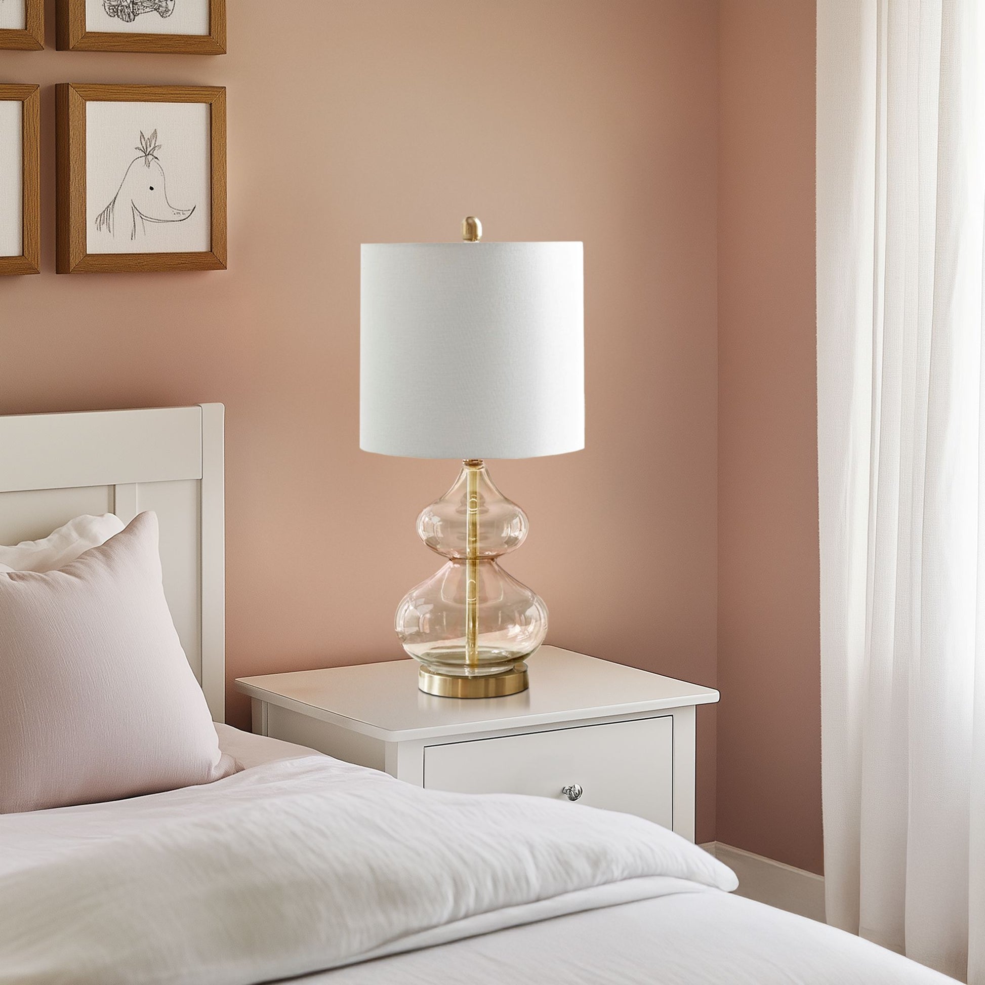 510 Design Curved Glass Table Lamp, Set of 2