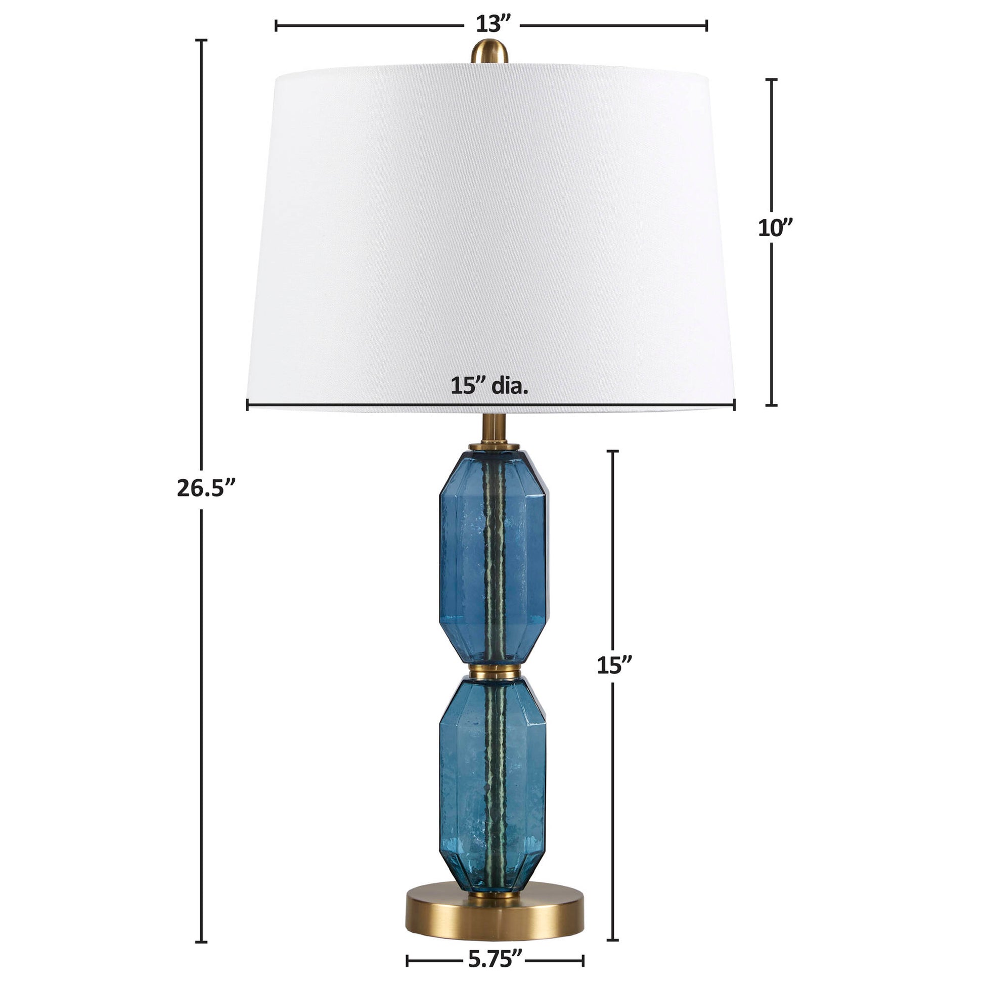 510 Design Faceted Blue Glass Table Lamp