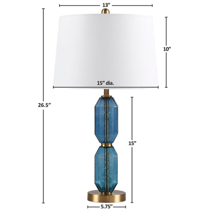 510 Design Faceted Blue Glass Table Lamp