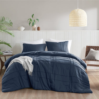 Comfort Spaces Soft Washed Pleated Comforter Set