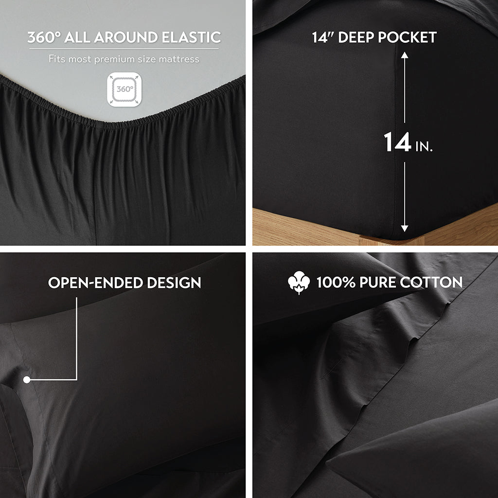 510 Design 100% Cotton Solid Sheet Set