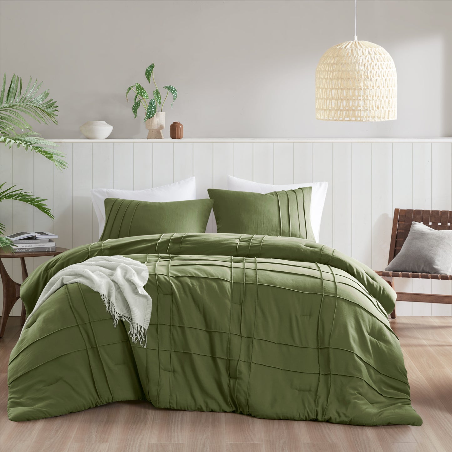 Comfort Spaces Soft Washed Pleated Comforter Set