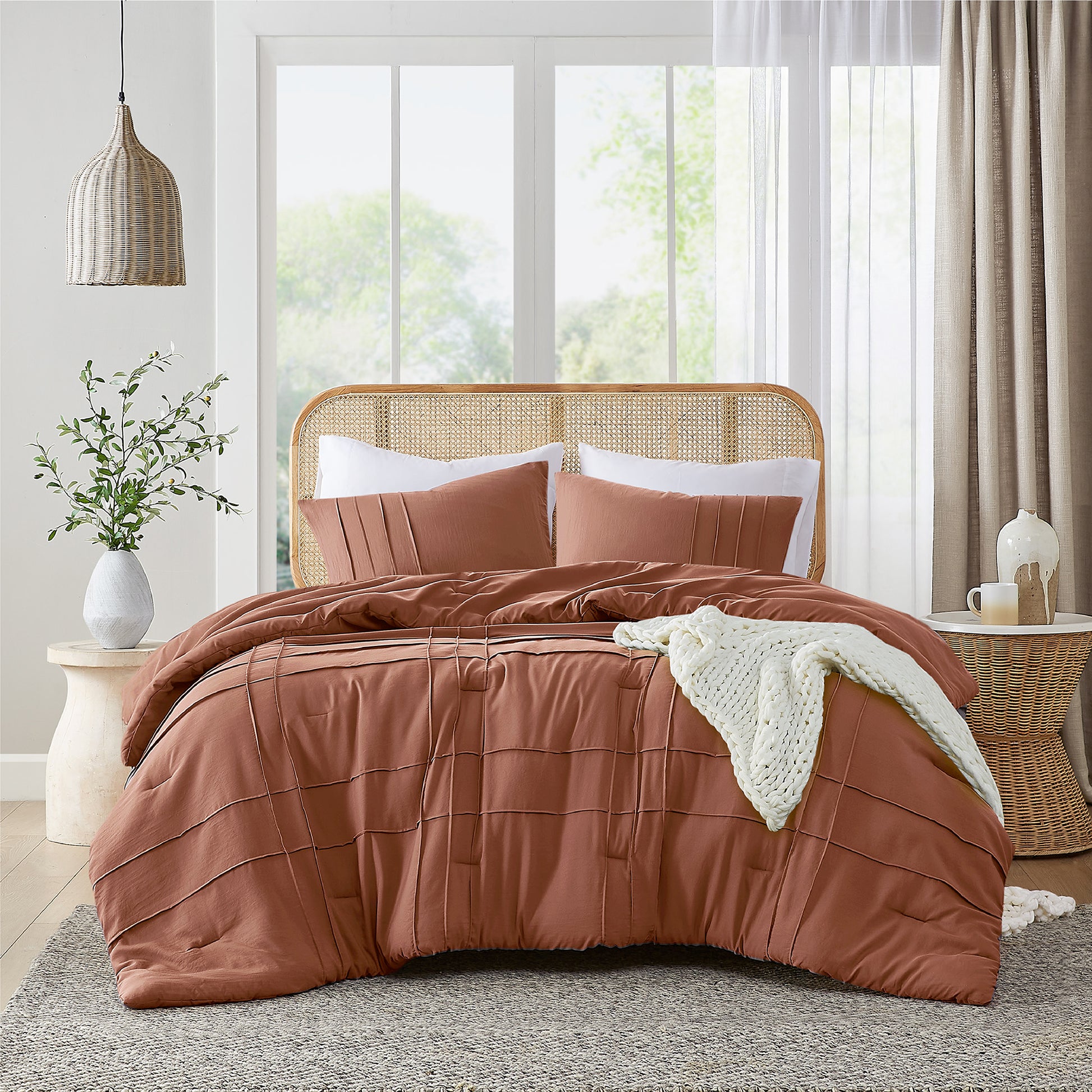 Comfort Spaces Soft Washed Pleated Comforter Set