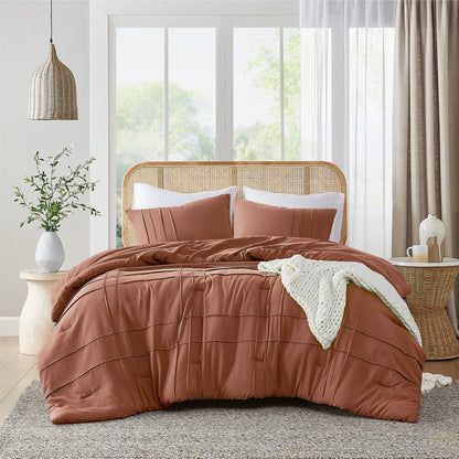 Comfort Spaces Soft Washed Pleated Comforter Set