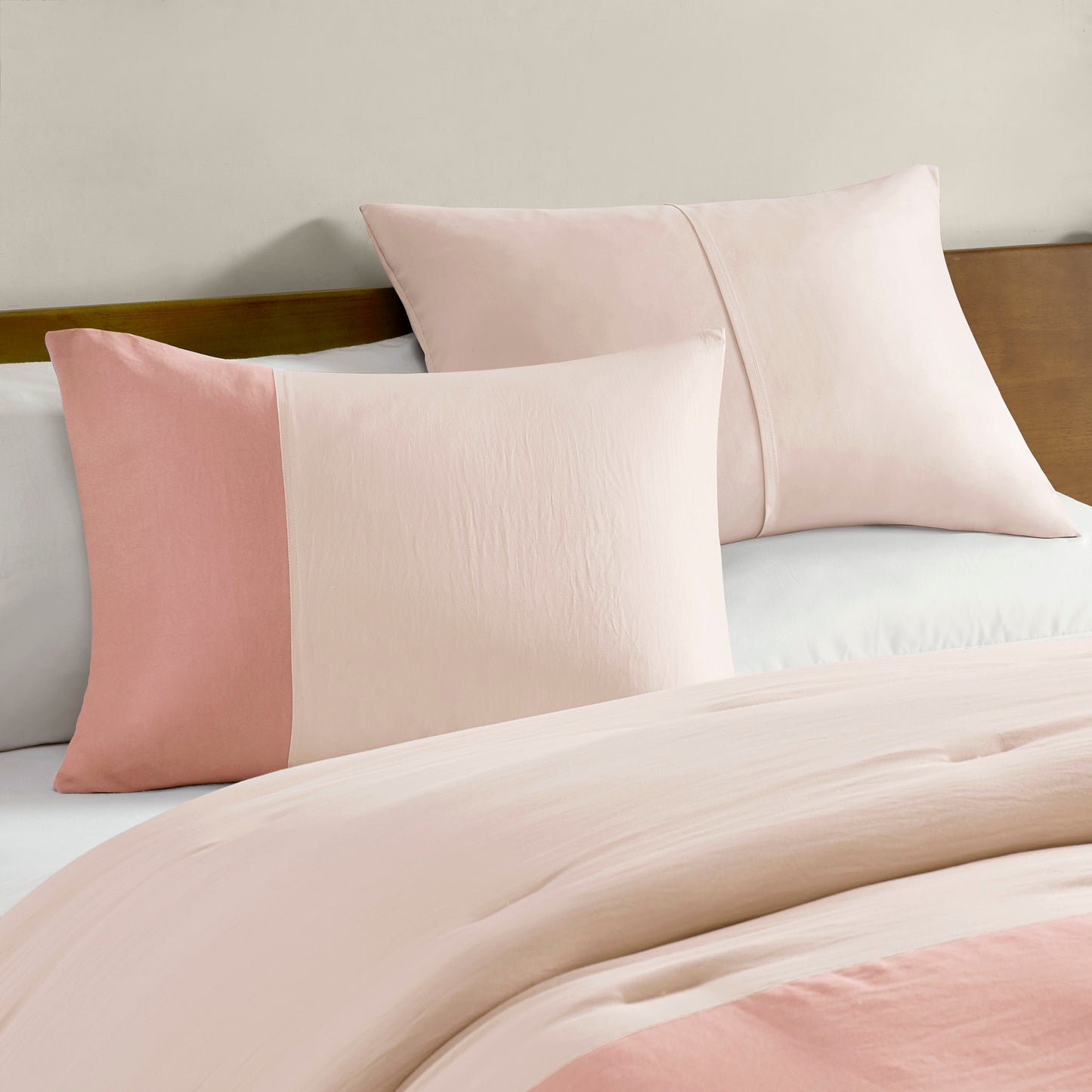 Comfort Spaces Soft Washed Color Block Comforter Set