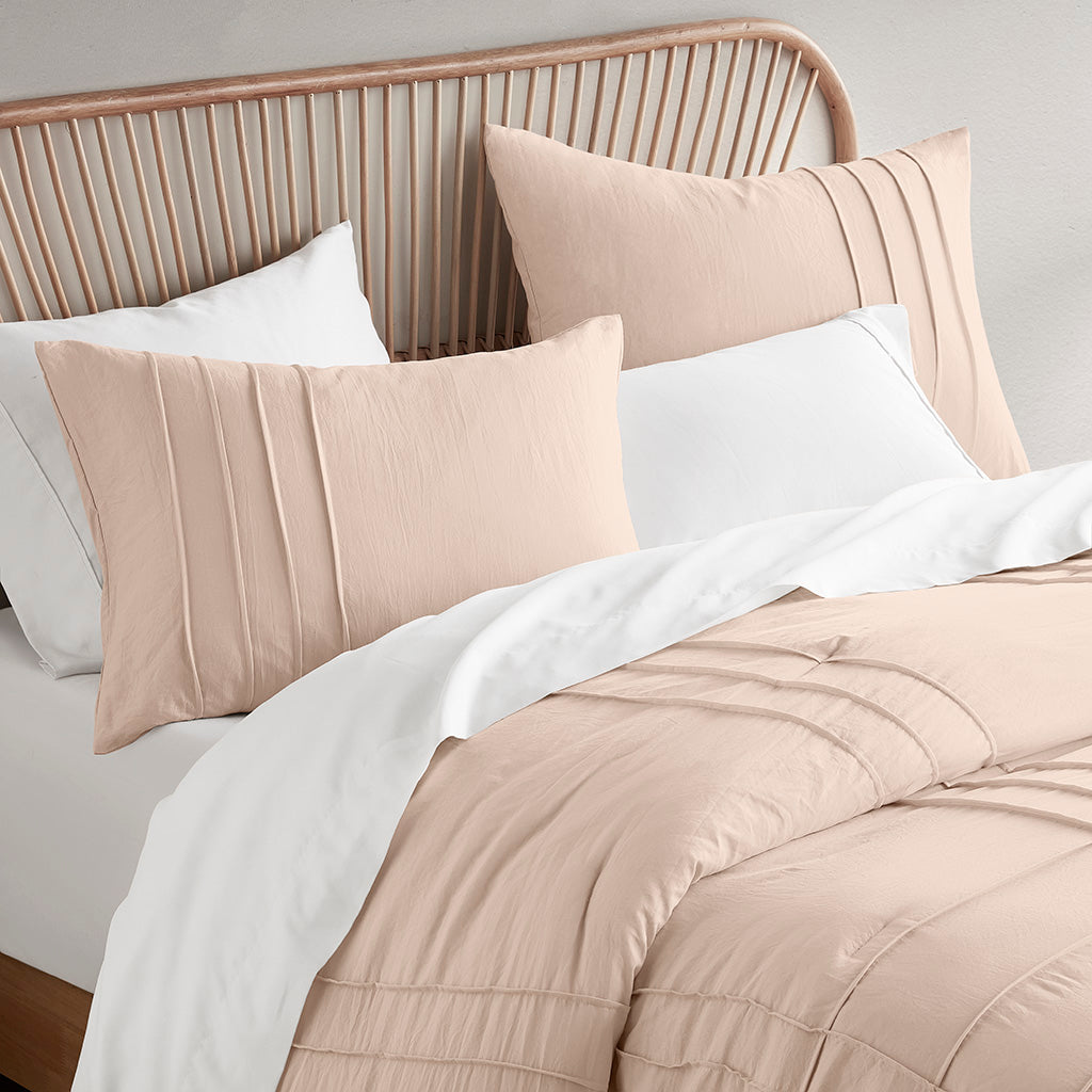 Comfort Spaces Soft Washed Pleated Comforter Set