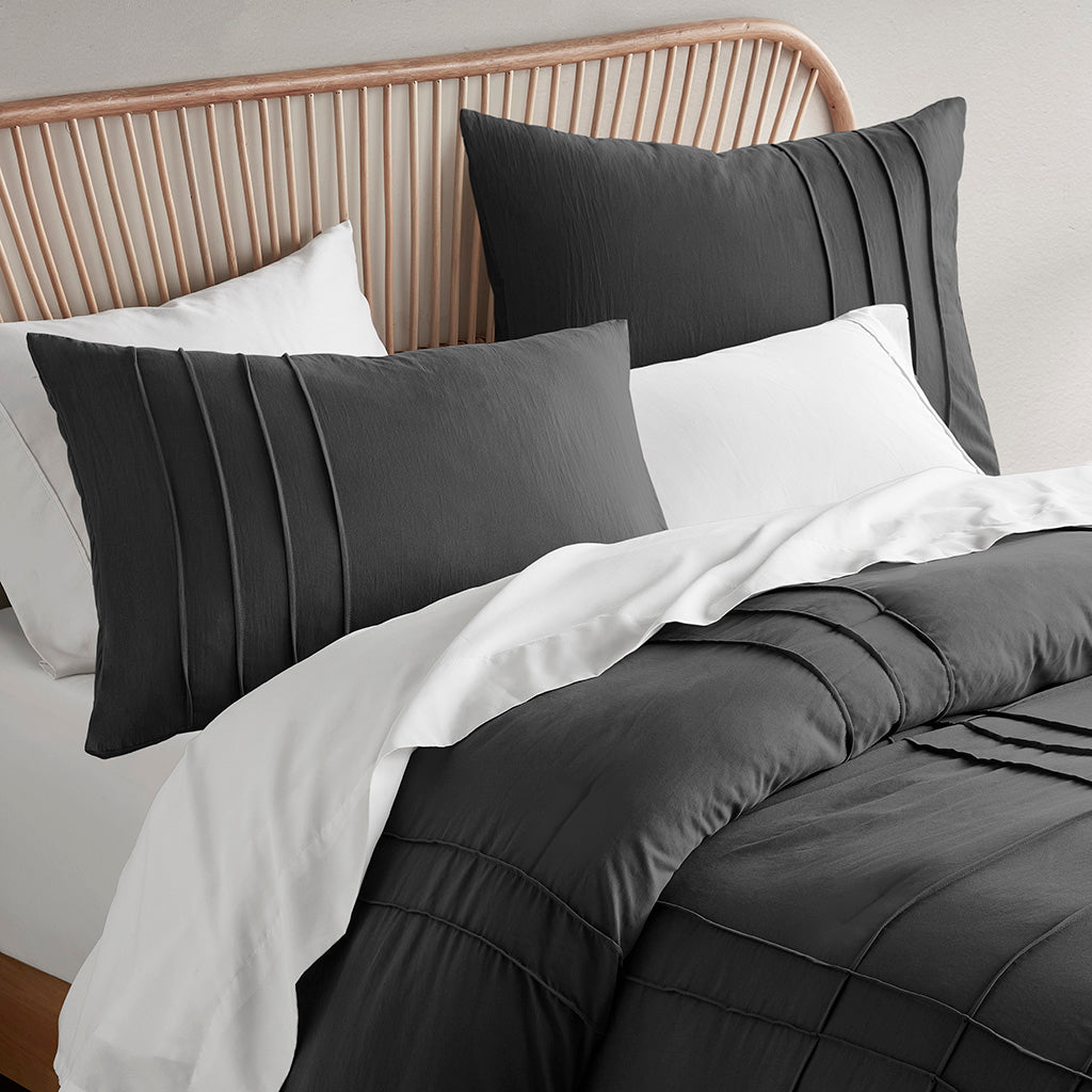 Comfort Spaces Soft Washed Pleated Comforter Set