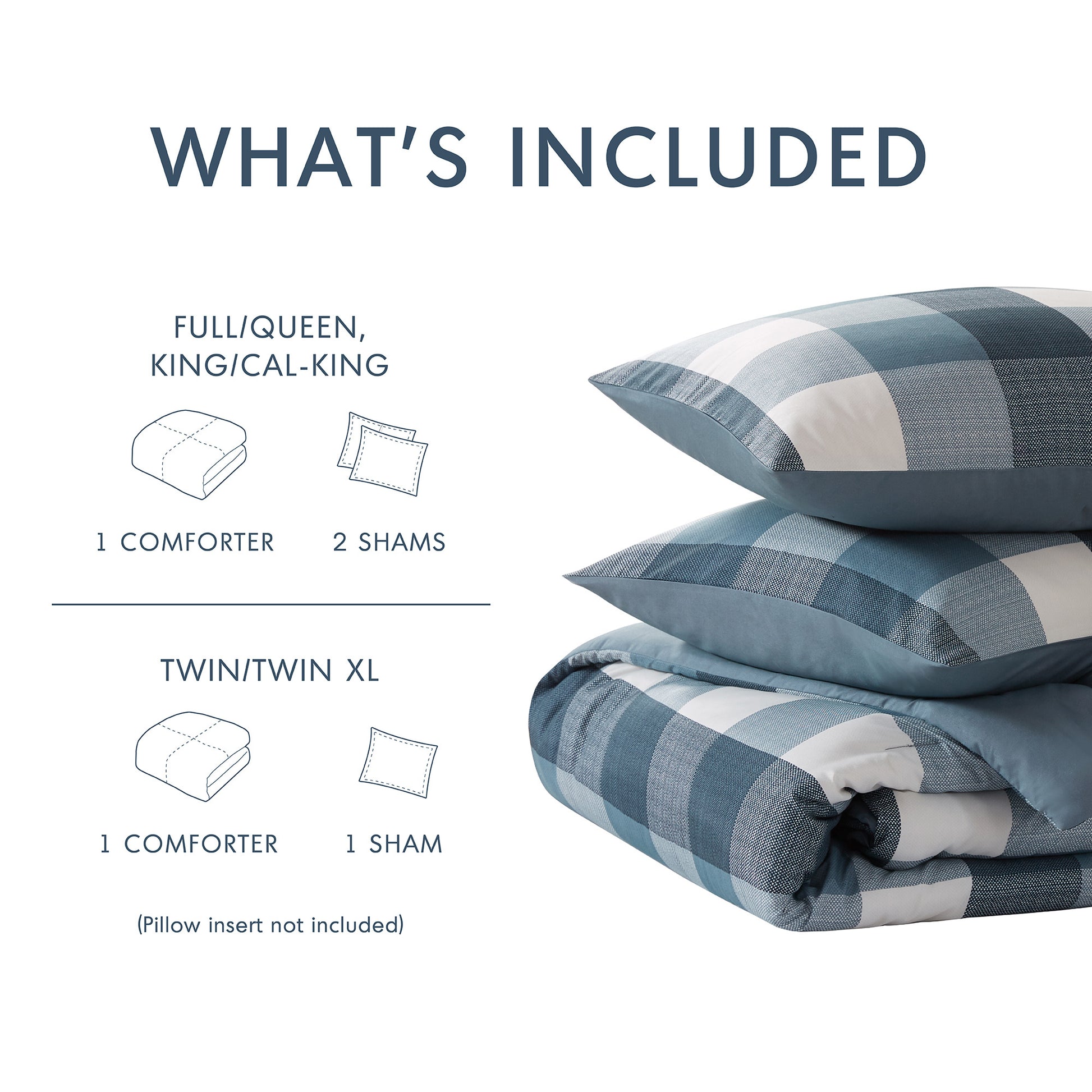 Comfort Spaces Plaid Check Printed Comforter Set