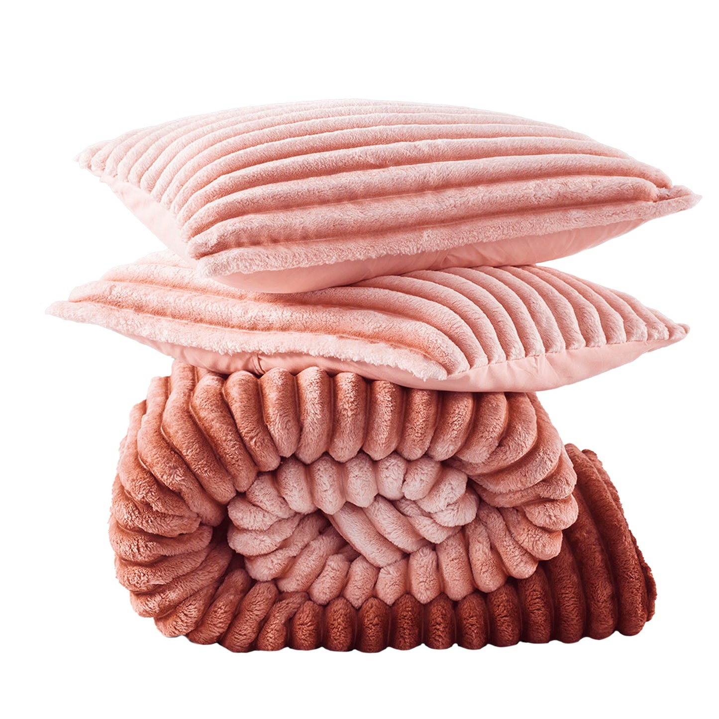 Intelligent Design Fluffy Ribbed Plush Comforter Set