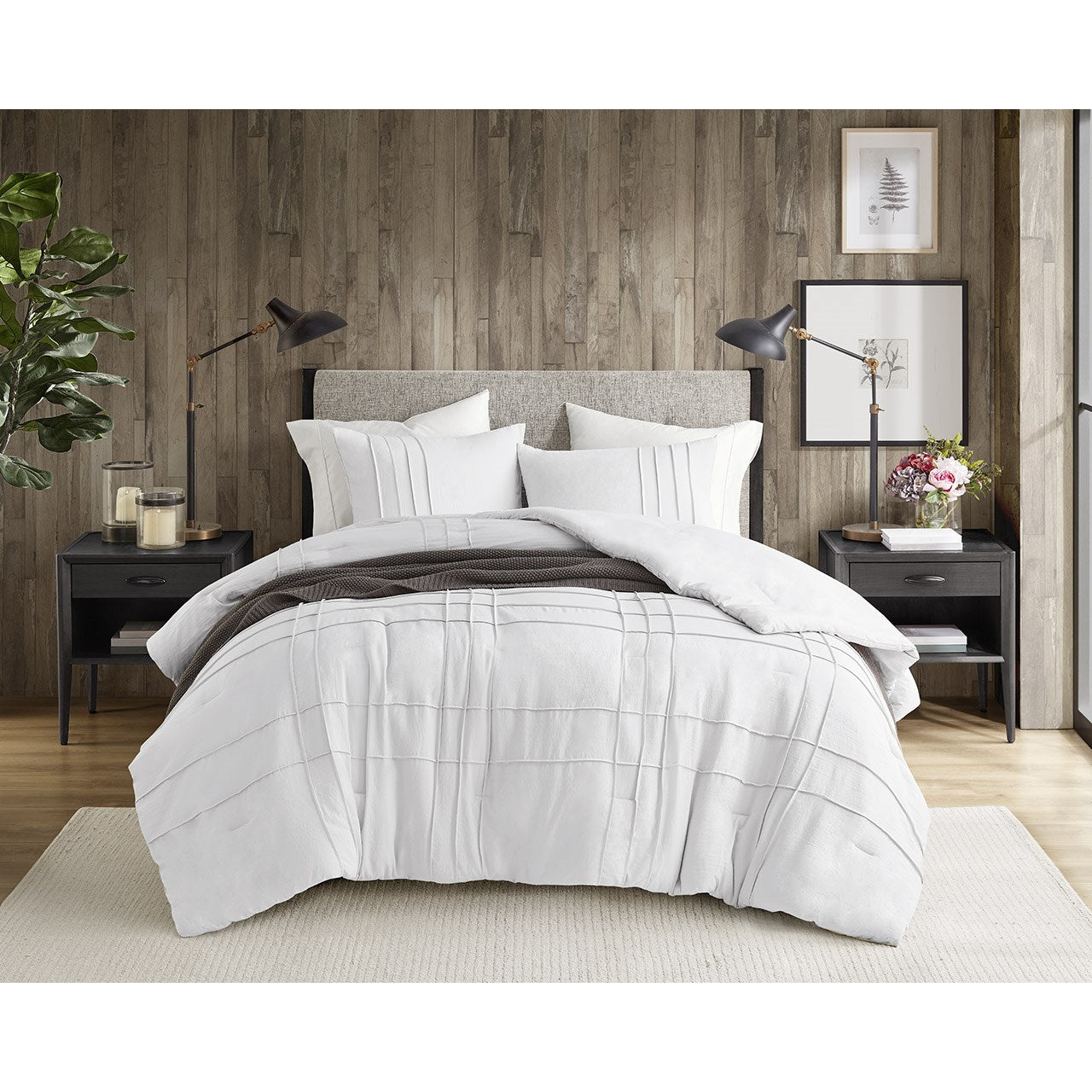 Comfort Spaces Soft Washed Pleated Comforter Set