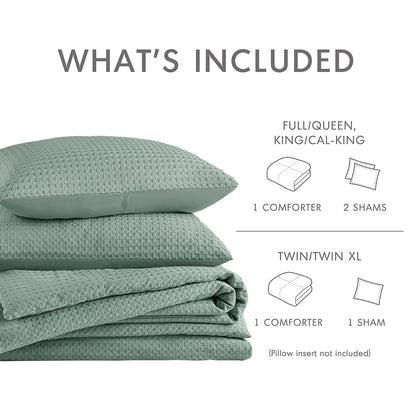 Comfort Spaces Waffle Weave Textured Comforter Set