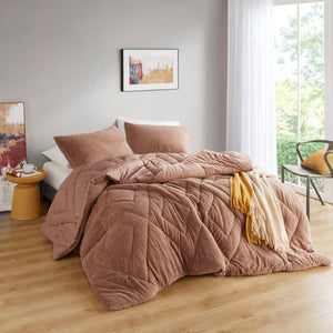 Kyla Double Diamond Quilted Teddy Comforter Set