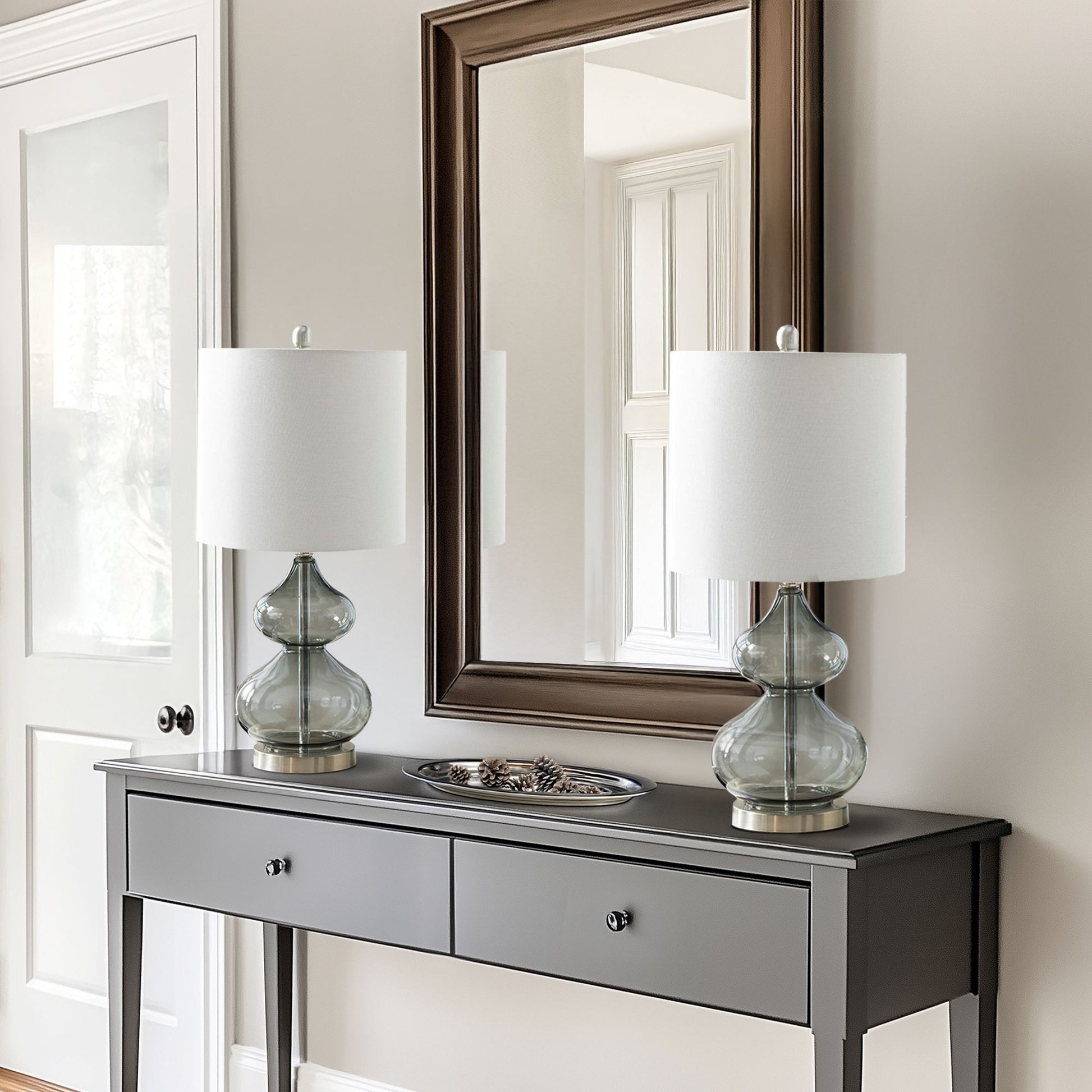 510 Design Curved Glass Table Lamp, Set of 2