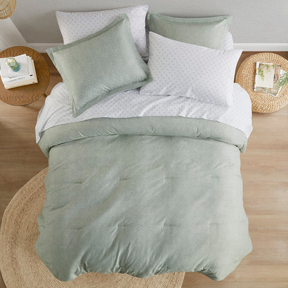 Comfort Spaces Chambray Print Solid Comforter Set