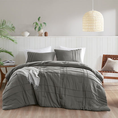 Comfort Spaces Soft Washed Pleated Comforter Set