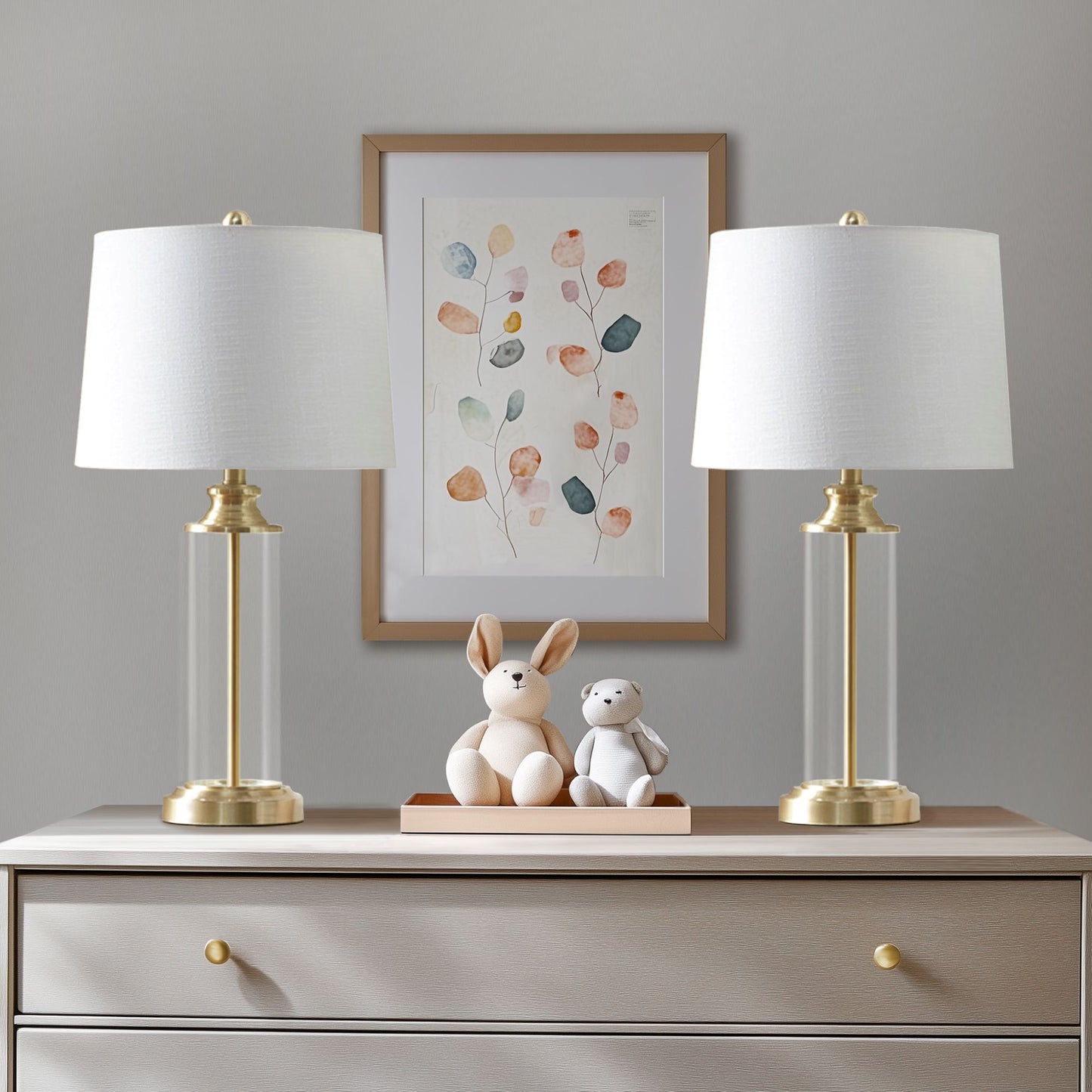 510 Design Glass Cylinder Table Lamp Set of 2