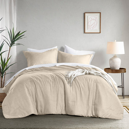 Comfort Spaces Chambray Print Solid Comforter Set