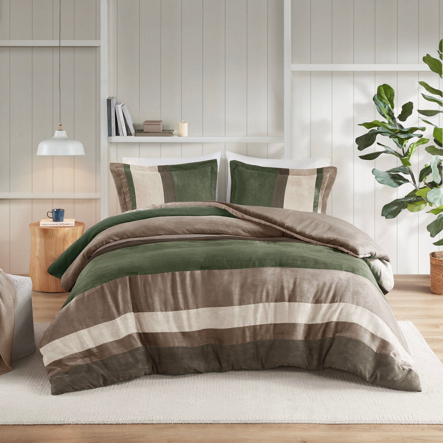 Comfort Spaces Pieced Faux Suede Comforter Set