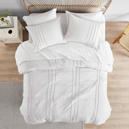 Comfort Spaces Soft Washed Pleated Comforter Set