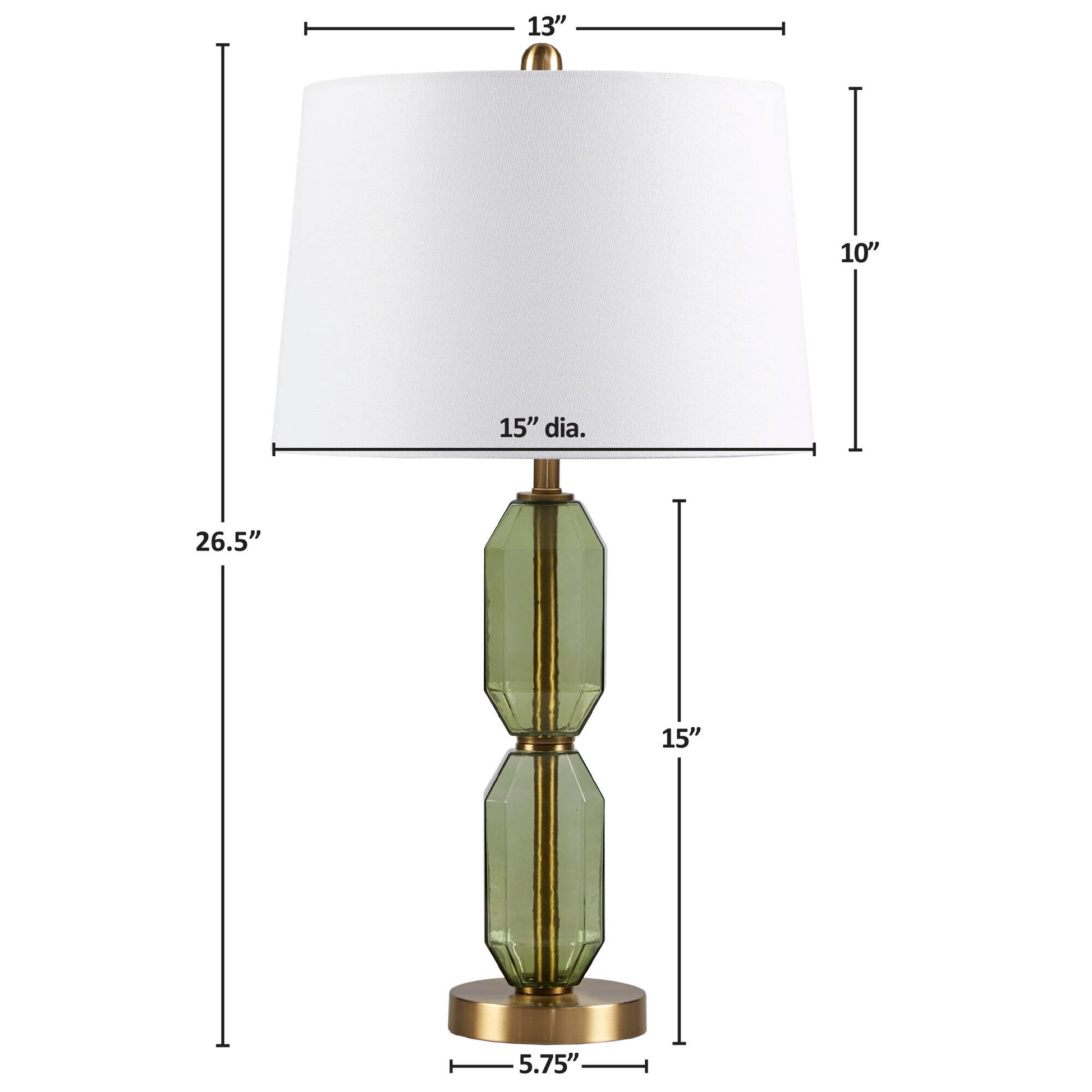 510 Design Faceted Green Glass Table Lamp