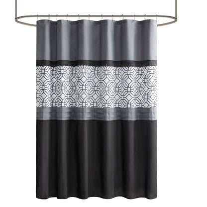 510 Design Embroidered and Pieced Shower Curtain