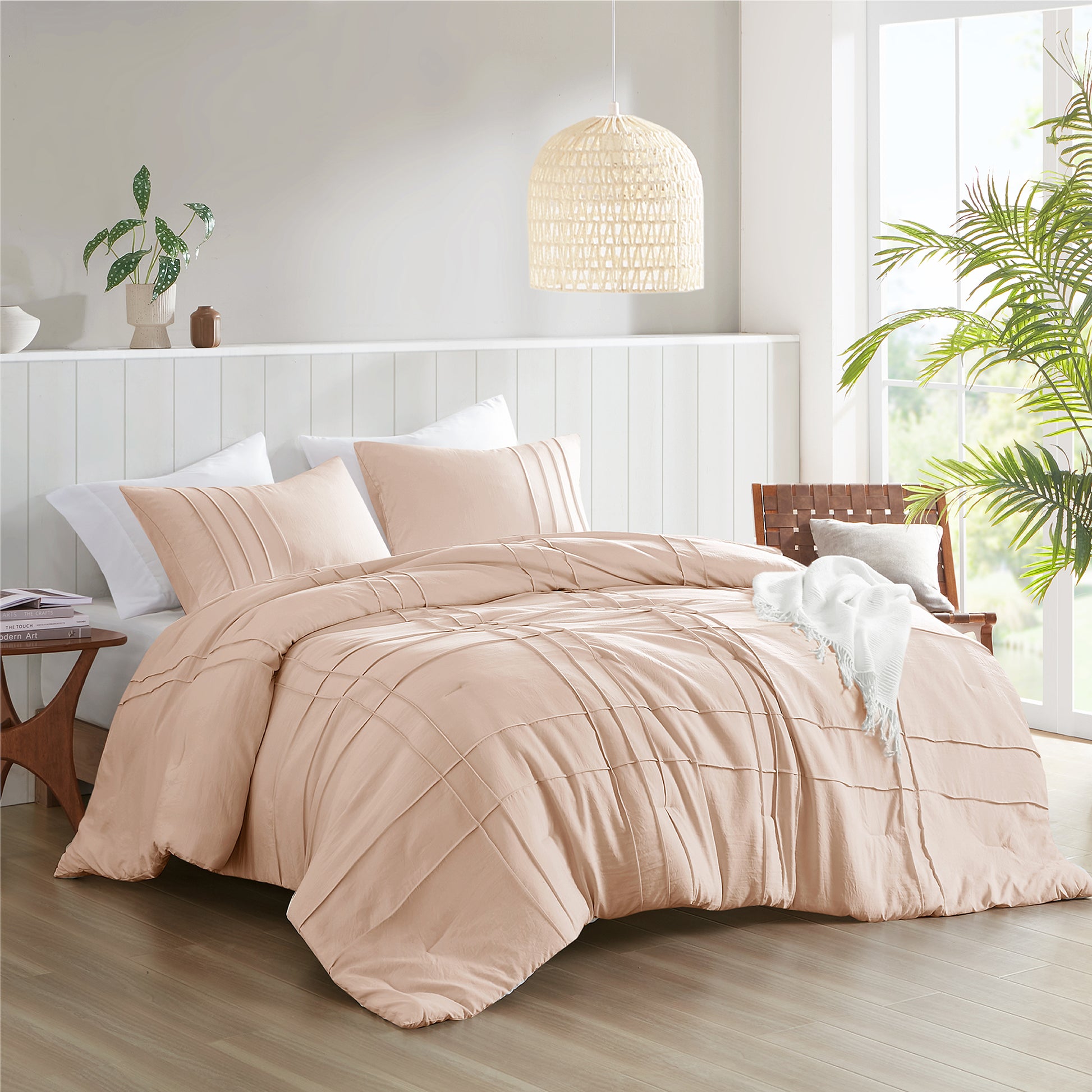 Comfort Spaces Soft Washed Pleated Comforter Set