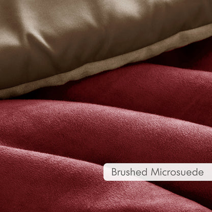 Comfort Spaces Pieced Faux Suede Comforter Set