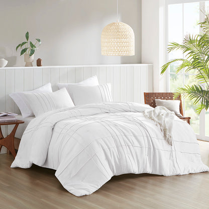 Comfort Spaces Soft Washed Pleated Comforter Set