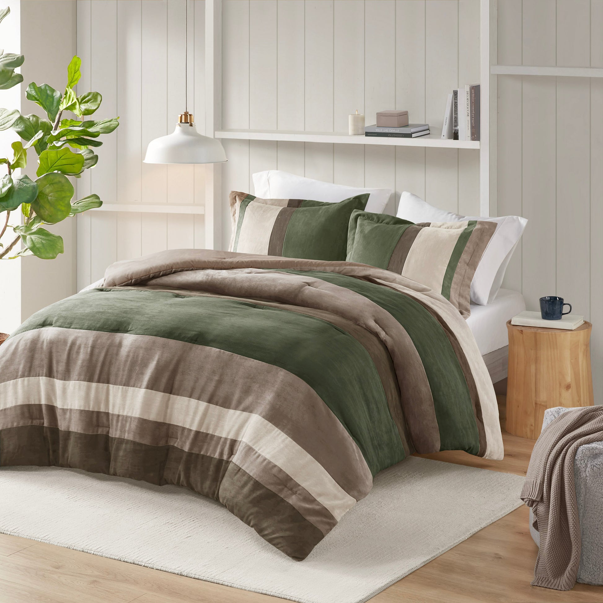 Comfort Spaces Pieced Faux Suede Comforter Set