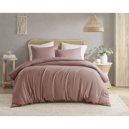 Mina Waffle Weave Textured Duvet Cover Set