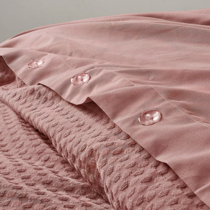 Mina Waffle Weave Textured Duvet Cover Set