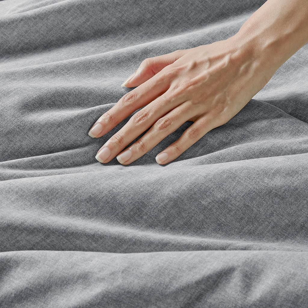 Camden Chambray Print Microfiber Comforter Set with Bed Sheets