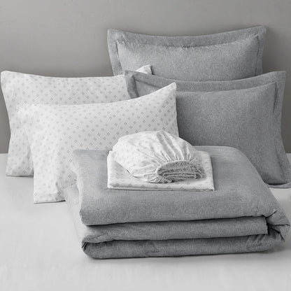 Camden Chambray Print Microfiber Comforter Set with Bed Sheets
