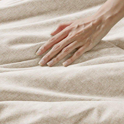 Camden Chambray Print Microfiber Comforter Set with Bed Sheets