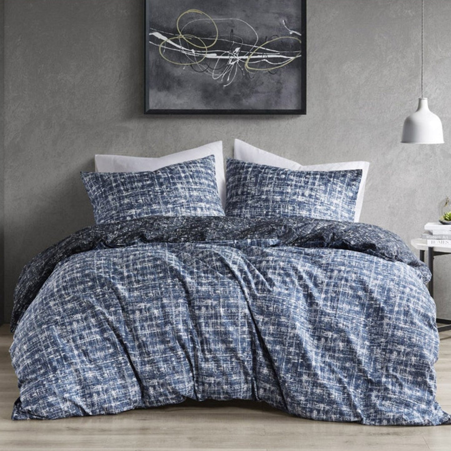 Maca Textured Print Reversible Comforter Set