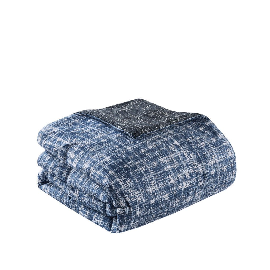 Maca Textured Print Reversible Comforter Set