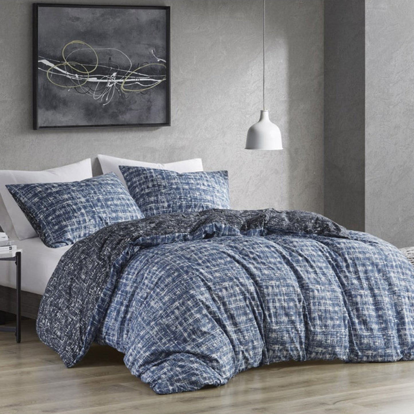 Maca Textured Print Reversible Comforter Set